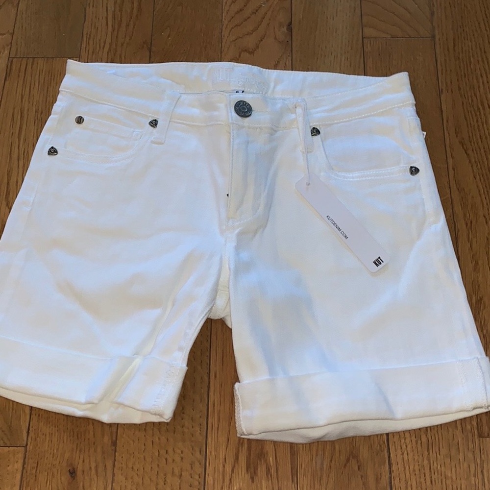 White Bermuda KUT denim shorts
